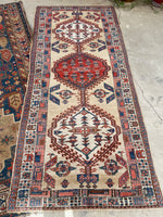 3'4 x 7'8 Antique camel hair runner #2006 / 3x8 Vintage Runner - Blue Parakeet Rugs