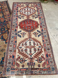 3'4 x 7'8 Antique camel hair runner #2006 / 3x8 Vintage Runner - Blue Parakeet Rugs
