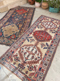 3'4 x 7'8 Antique camel hair runner #2006 / 3x8 Vintage Runner - Blue Parakeet Rugs