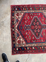 3'11 x 11' Vintage Tribal Runner #2180 / 4x11 Vintage Runner - Blue Parakeet Rugs