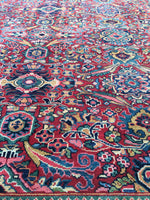 8'8 x 11'10 antique Persian Mahal / Large vintage rug (#1155) - Blue Parakeet Rugs
