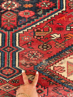 3'11 x 11' Vintage Tribal Runner #2180 / 4x11 Vintage Runner - Blue Parakeet Rugs
