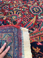 8'8 x 11'10 antique Persian Mahal / Large vintage rug (#1155) - Blue Parakeet Rugs