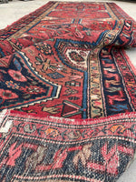 3'11 x 11' Vintage Tribal Runner #2180 / 4x11 Vintage Runner - Blue Parakeet Rugs