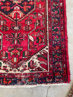 4'3 x 6'8 Vintage Hamadan rug #2181 / 4x7 Vintage Rug - Blue Parakeet Rugs