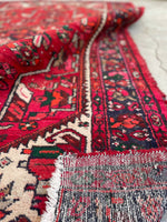 4'3 x 6'8 Vintage Hamadan rug #2181 / 4x7 Vintage Rug - Blue Parakeet Rugs