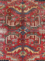 6'9 x 10' Antique Persian Heriz rug #2008 / 7x10 Vintage Rug - Blue Parakeet Rugs