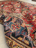 6'9 x 10' Antique Persian Heriz rug #2008 / 7x10 Vintage Rug - Blue Parakeet Rugs