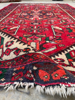 4'3 x 6'8 Vintage Hamadan rug #2181 / 4x7 Vintage Rug - Blue Parakeet Rugs