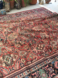 9'5 x 12'5 Antique Persian Mahal Rug / large vintage rug (#1166) - Blue Parakeet Rugs