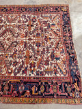 7'2 x 9' Antique Persian Heriz rug #2009 / 7x9 Vintage Rug - Blue Parakeet Rugs