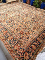 13' x 17'6 Antique Peach Persian Lilihan Rug #2505 / 13x17 vintage rug - Blue Parakeet Rugs