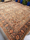 13' x 17'6 Antique Peach Persian Lilihan Rug #2505 / 13x17 vintage rug - Blue Parakeet Rugs