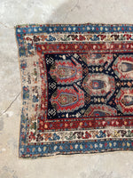 3'5 x 9'7 Antique Caucasian Shirvan rug #2010 / 3x10 Vintage Rug - Blue Parakeet Rugs