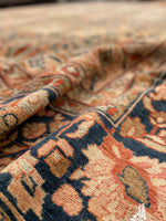 13' x 17'6 Antique Peach Persian Lilihan Rug #2505 / 13x17 vintage rug - Blue Parakeet Rugs
