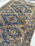7'4 x 12'7 Antique Soumak Flat weave Rug / Large Caucasian Rug - Blue Parakeet Rugs