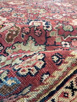 7'1 x 10'10 Antique Mahal rug #2184 / 7x11 Vintage Rug - Blue Parakeet Rugs