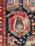 3'5 x 9'7 Antique Caucasian Shirvan rug #2010 / 3x10 Vintage Rug - Blue Parakeet Rugs