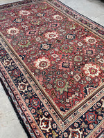 7'1 x 10'10 Antique Mahal rug #2184 / 7x11 Vintage Rug - Blue Parakeet Rugs