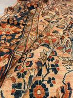 13' x 17'6 Antique Peach Persian Lilihan Rug #2505 / 13x17 vintage rug - Blue Parakeet Rugs