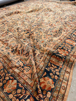 13' x 17'6 Antique Peach Persian Lilihan Rug #2505 / 13x17 vintage rug - Blue Parakeet Rugs