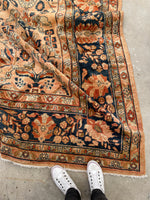13' x 17'6 Antique Peach Persian Lilihan Rug #2505 / 13x17 vintage rug - Blue Parakeet Rugs
