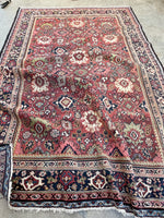 7'1 x 10'10 Antique Mahal rug #2184 / 7x11 Vintage Rug - Blue Parakeet Rugs