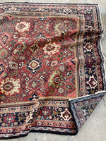 7'1 x 10'10 Antique Mahal rug #2184 / 7x11 Vintage Rug - Blue Parakeet Rugs
