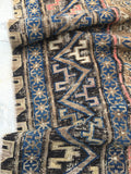 7'4 x 12'7 Antique Soumak Flat weave Rug / Large Caucasian Rug - Blue Parakeet Rugs