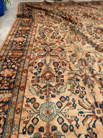 13' x 17'6 Antique Peach Persian Lilihan Rug #2505 / 13x17 vintage rug - Blue Parakeet Rugs