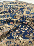 7'4 x 12'7 Antique Soumak Flat weave Rug / Large Caucasian Rug - Blue Parakeet Rugs