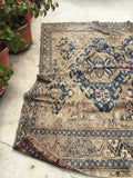 7'4 x 12'7 Antique Soumak Flat weave Rug / Large Caucasian Rug - Blue Parakeet Rugs