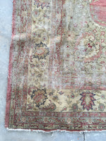 9'2 x 13'4 worn Antique Turkish Rug (#1369) - Blue Parakeet Rugs