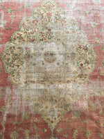 9'2 x 13'4 worn Antique Turkish Rug (#1369) - Blue Parakeet Rugs