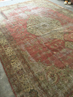 9'2 x 13'4 worn Antique Turkish Rug (#1369) - Blue Parakeet Rugs