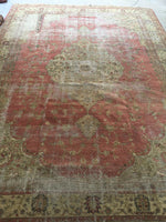 9'2 x 13'4 worn Antique Turkish Rug (#1369) - Blue Parakeet Rugs