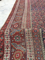 6' x 13'3 Antique Senneh Kurdish Rug / Runner - Blue Parakeet Rugs