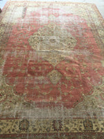 9'2 x 13'4 worn Antique Turkish Rug (#1369) - Blue Parakeet Rugs