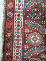 6' x 13'3 Antique Senneh Kurdish Rug / Runner - Blue Parakeet Rugs
