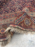 6' x 13'3 Antique Senneh Kurdish Rug / Runner - Blue Parakeet Rugs