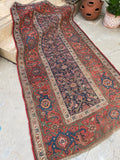 4'1 x 7'7 Antique tribal iron rug #2013 / 4x8 Vintage Rug - Blue Parakeet Rugs