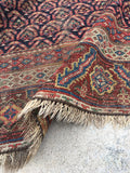 6' x 13'3 Antique Senneh Kurdish Rug / Runner - Blue Parakeet Rugs