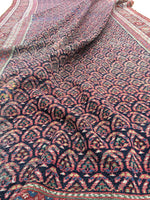 6' x 13'3 Antique Senneh Kurdish Rug / Runner - Blue Parakeet Rugs