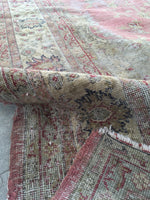 9'2 x 13'4 worn Antique Turkish Rug (#1369) - Blue Parakeet Rugs