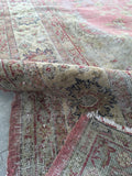 9'2 x 13'4 worn Antique Turkish Rug (#1369) - Blue Parakeet Rugs