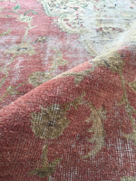 9'2 x 13'4 worn Antique Turkish Rug (#1369) - Blue Parakeet Rugs