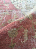 9'2 x 13'4 worn Antique Turkish Rug (#1369) - Blue Parakeet Rugs