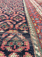 6' x 13'3 Antique Senneh Kurdish Rug / Runner - Blue Parakeet Rugs