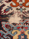 3'10 x 5' Antique Eagle Kazak rug #2014 / 4x5 Vintage Rug - Blue Parakeet Rugs