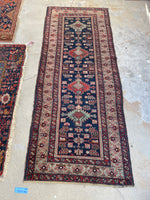 2'10 x 7'3 Antique Persian Skinny Runner #2599ML / vintage skinny runner - Blue Parakeet Rugs